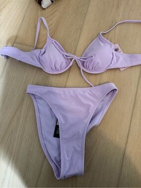 wild fable Lavender Tie-Front Bikini Set